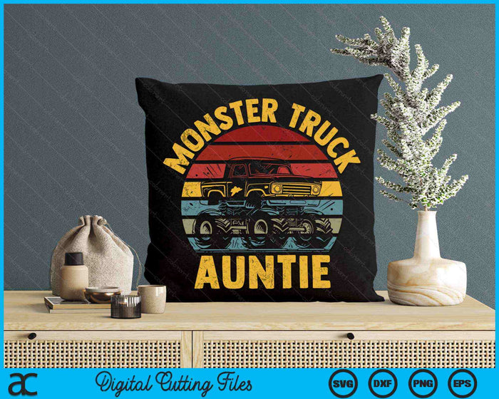 Monster Truck Auntie Retro Vintage Monster Truck SVG PNG Digital Cutting Files