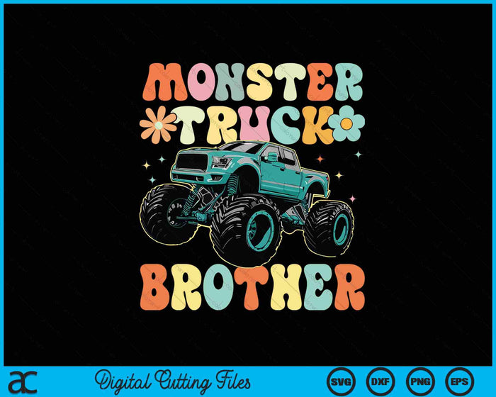 Monster Truck Brother Groovy Truck Lover SVG PNG Digital Printable Files