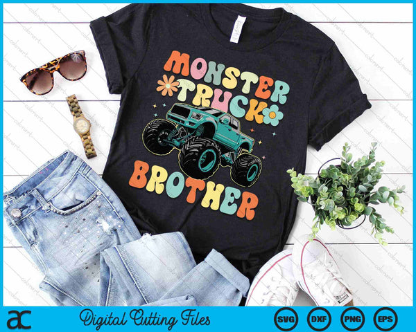Monster Truck Brother Groovy Truck Lover SVG PNG Digital Printable Files