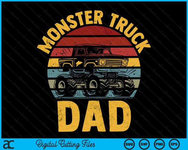 Monster Truck Dad Retro Vintage Monster Truck SVG PNG Digital Cutting Files