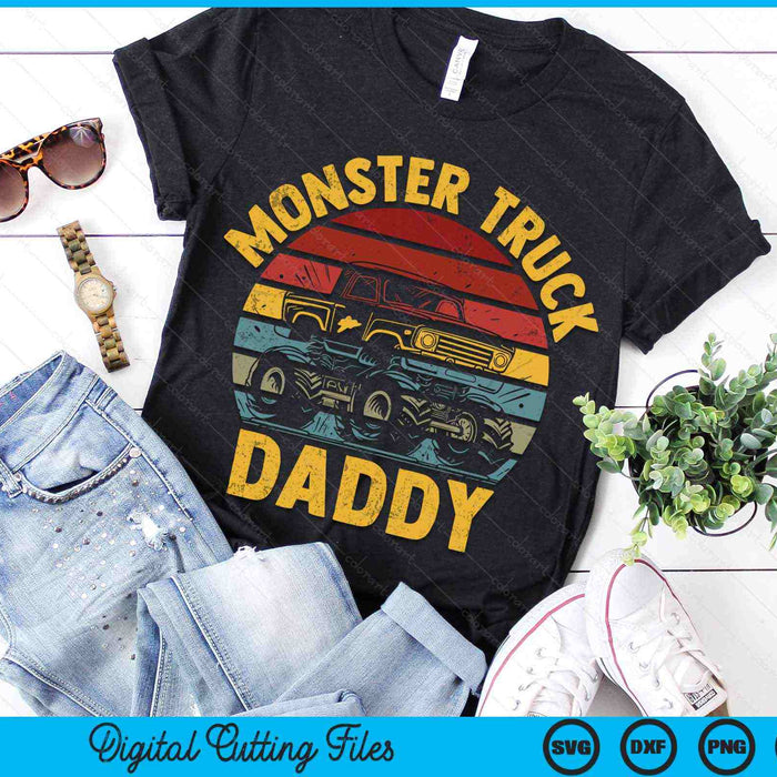 Monster Truck Daddy Retro Vintage Monster Truck SVG PNG Digital Cutting Files