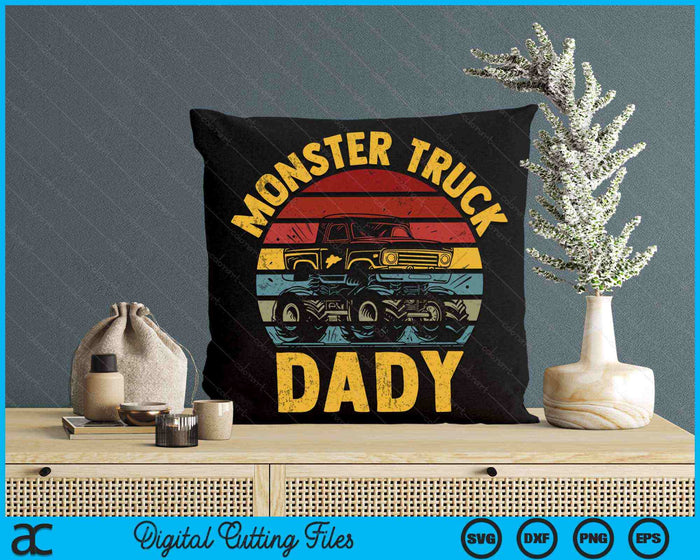 Monster Truck Dady Retro Vintage Monster Truck SVG PNG Digital Cutting Files