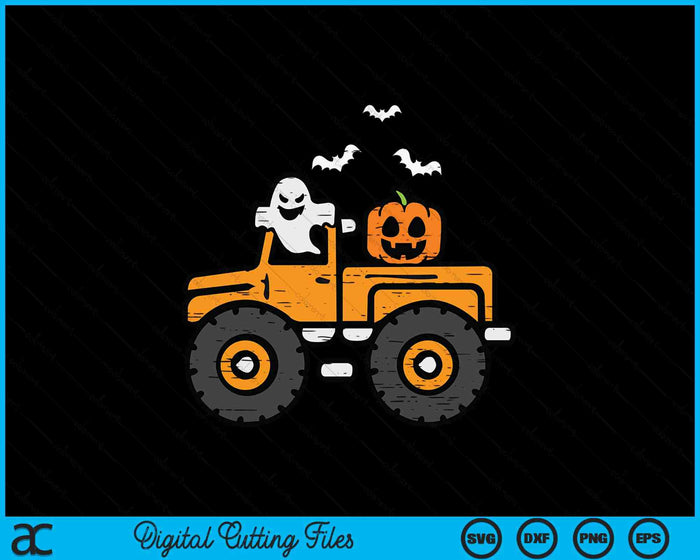 Monster Truck Ghost Pumpkin Halloween Costume SVG PNG Digital Cutting Files