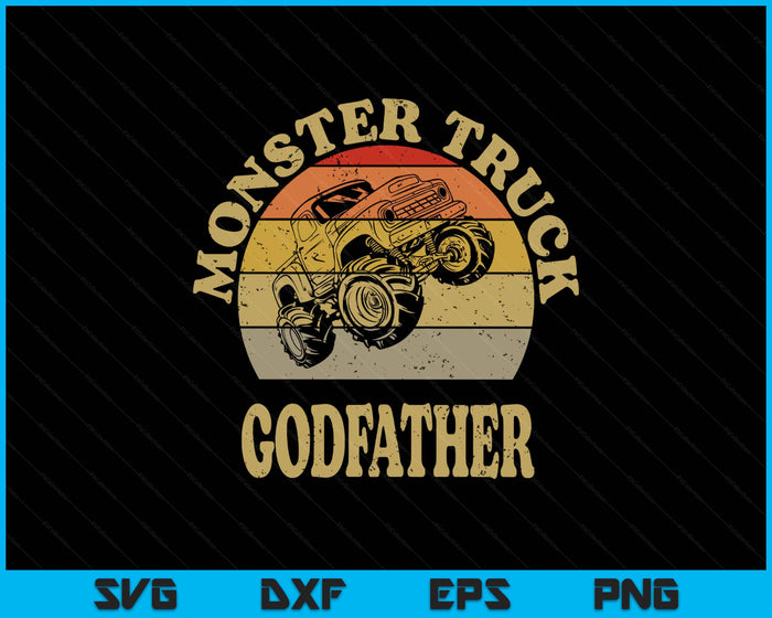 Monster Truck Godfather Shirt Retro Vintage Monster Truck SVG PNG Digital Printable Files