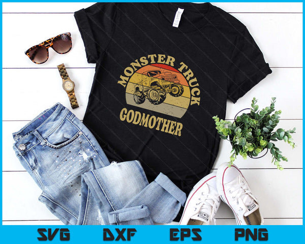 Monster Truck Godmother Shirt Retro Vintage Monster Truck SVG PNG Digital Printable Files