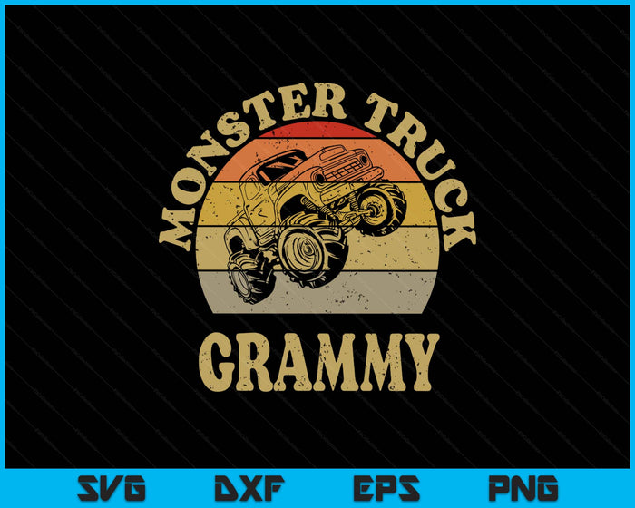 Monster Truck Grammy Shirt Retro Vintage Monster Truck SVG PNG Digital Printable Files