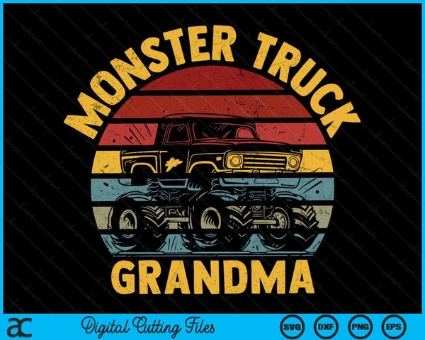 Monster Truck Grandma Retro Vintage Monster Truck SVG PNG Digital Cutting Files