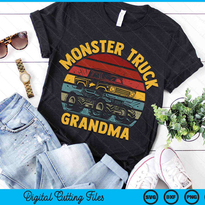 Monster Truck Grandma Retro Vintage Monster Truck SVG PNG Digital Cutting Files