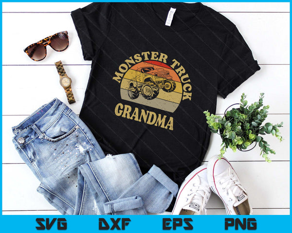 Monster Truck Grandma Shirt Retro Vintage Monster Truck SVG PNG Digital Printable Files