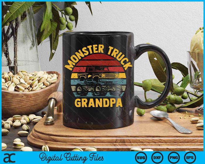 Monster Truck Grandpa Retro Vintage Monster Truck SVG PNG Digital Cutting Files