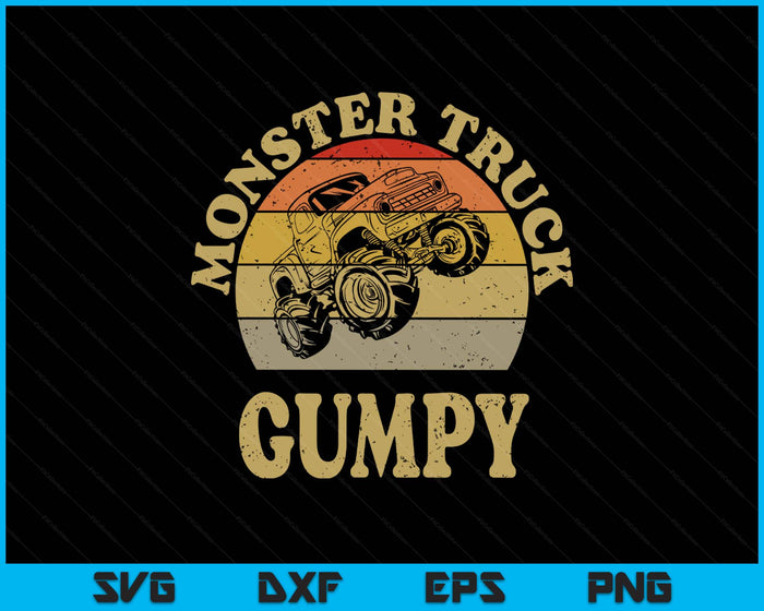Monster Truck Gumpy Shirt Retro Vintage Monster Truck SVG PNG Digital Printable Files
