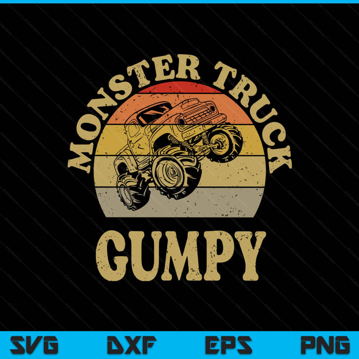 Monster truck gumpy retro vintage SVG PNG cut file for Cricut