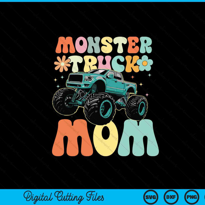 Monster truck mom groovy truck lover SVG cut file