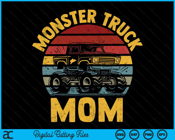 Monster Truck Mom Retro Vintage Monster Truck SVG PNG Digital Cutting Files