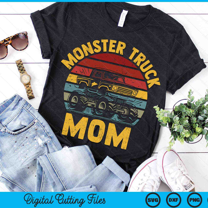 Monster Truck Mom Retro Vintage Monster Truck SVG PNG Digital Cutting Files
