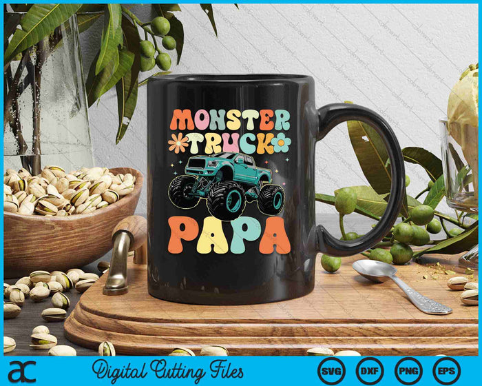 Monster Truck Papa Groovy Truck Lover SVG PNG Digital Printable Files