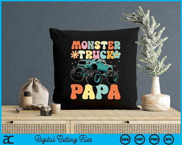 Monster Truck Papa Groovy Truck Lover SVG PNG Digital Printable Files