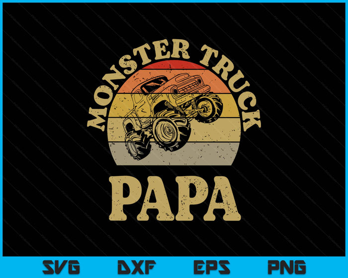 Monster Truck Papa Shirt Retro Vintage Monster Truck SVG PNG Digital Printable Files