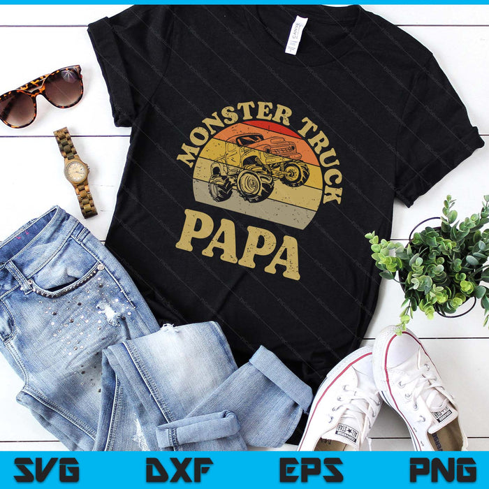 Monster Truck Papa Shirt Retro Vintage Monster Truck SVG PNG Digital Printable Files