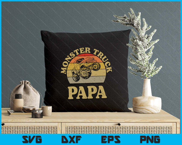 Monster Truck Papa Shirt Retro Vintage Monster Truck SVG PNG Digital Printable Files