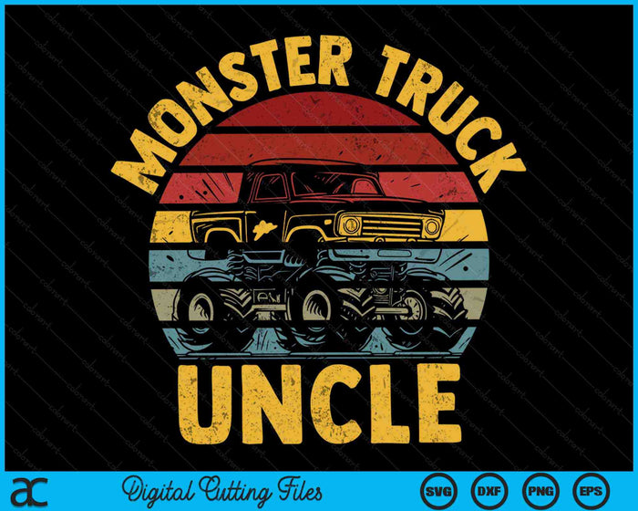 Monster Truck Uncle Retro Vintage Monster Truck SVG PNG Digital Cutting Files