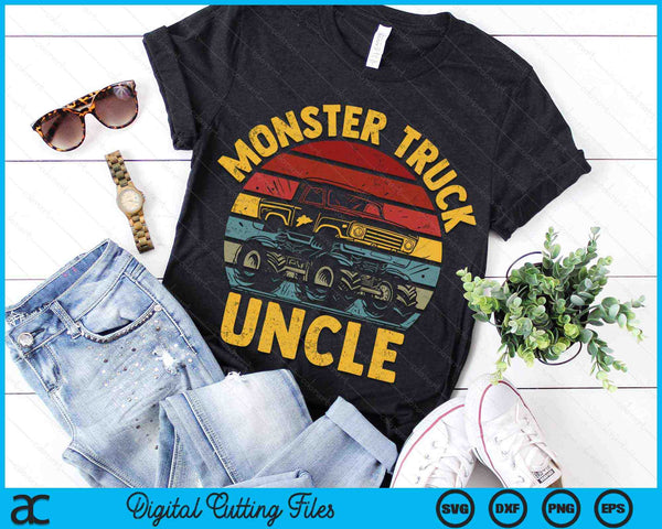 Monster Truck Uncle Retro Vintage Monster Truck SVG PNG Digital Cutting Files