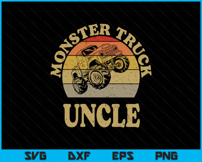 Monster Truck Uncle Shirt Retro Vintage Monster Truck SVG PNG Digital Printable Files