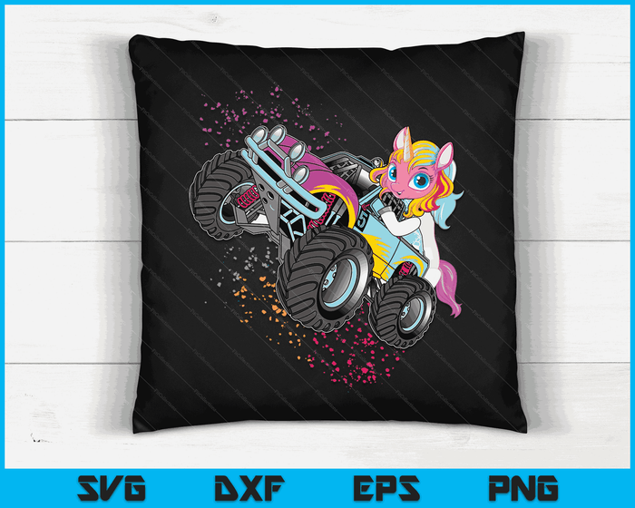 Monster Truck Unicorn verjaardagsfeestje Monster Truck meisje cadeau SVG PNG digitale afdrukbare bestanden