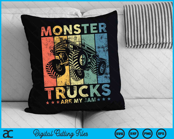 Monster Trucks zijn mijn Jam Monster Truck auto Vintage SVG PNG snijden afdrukbare bestanden