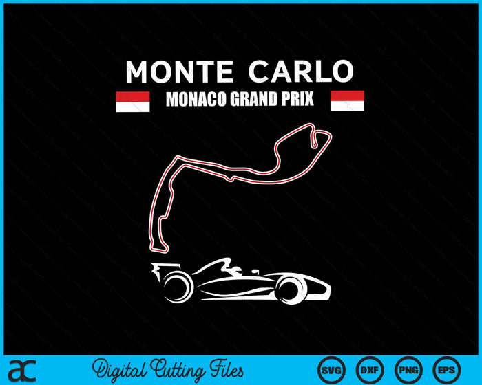 Monte Carlo Race Track Formule Racewagen Monaco SVG PNG Digitale Snijbestanden
