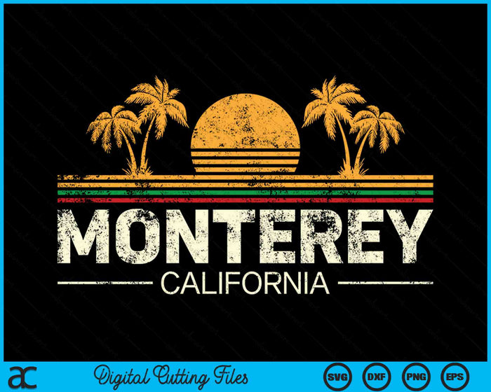 Monterey Californië Vintage strand reizen SVG PNG digitale snijbestanden