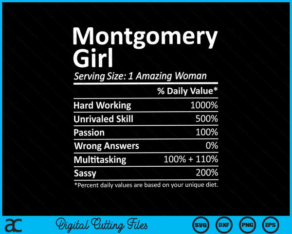 Montgomery Girl AL Alabama Funny City Home Roots SVG PNG Cortando archivos imprimibles