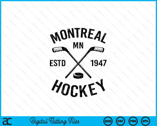 Montreal Minnesota Ice Hockey Sticks Vintage Gift SVG PNG Digital Cutting Files