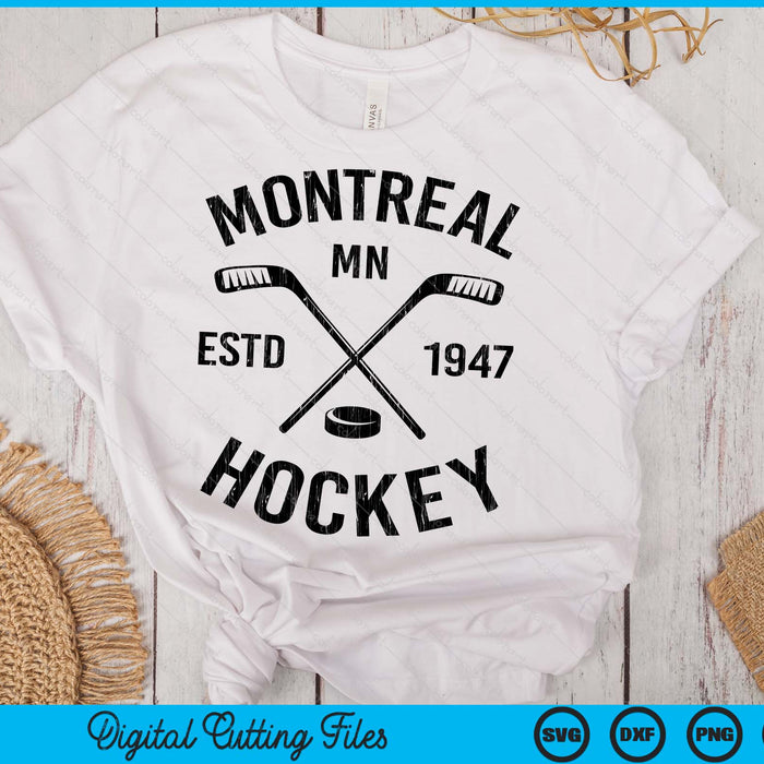 Montreal Minnesota Ice Hockey Sticks Vintage Gift SVG PNG Digital Cutting Files