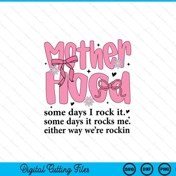 Motherhood coquette bow Mother's Day SVG cut file