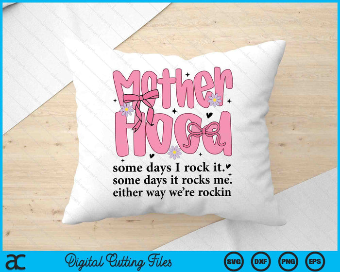 Motherhood Coquette Bow Mother's Day SVG PNG Digital Printable Files