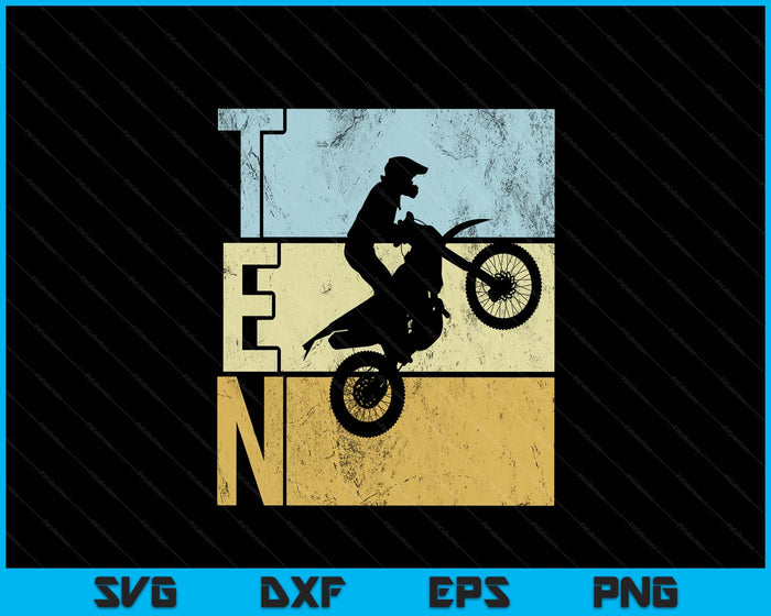 Motocross 10th Birthday Party MX Dirt Bike Birthday SVG PNG Digital Printable Files