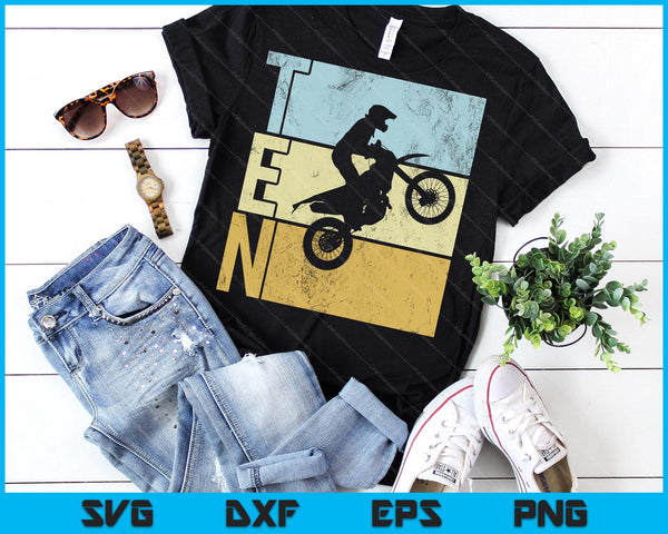 Motocross 10th Birthday Party MX Dirt Bike Birthday SVG PNG Digital Printable Files