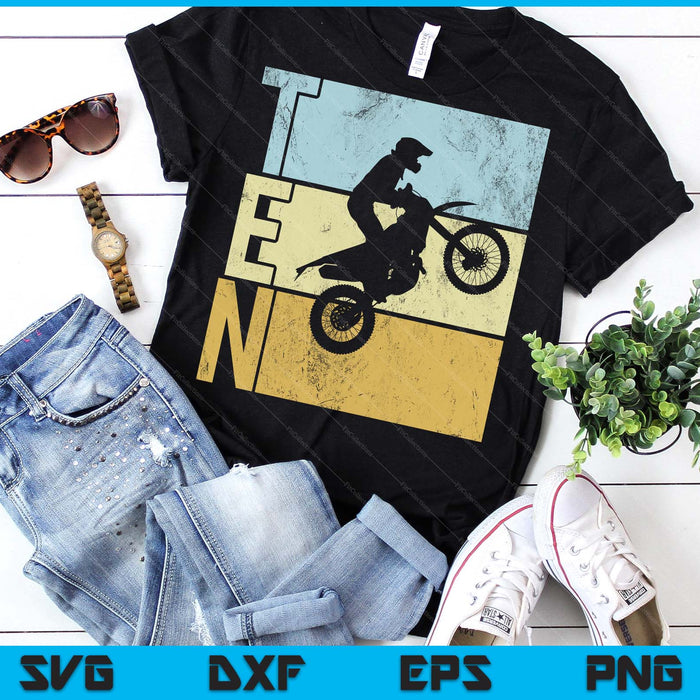 Motocross 10th Birthday Party MX Dirt Bike Birthday SVG PNG Digital Printable Files