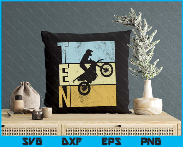 Motocross 10th Birthday Party MX Dirt Bike Birthday SVG PNG Digital Printable Files