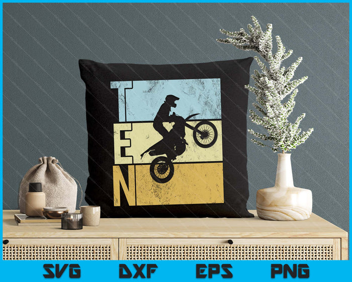 Motocross 10th Birthday Party MX Dirt Bike Birthday SVG PNG Digital Printable Files