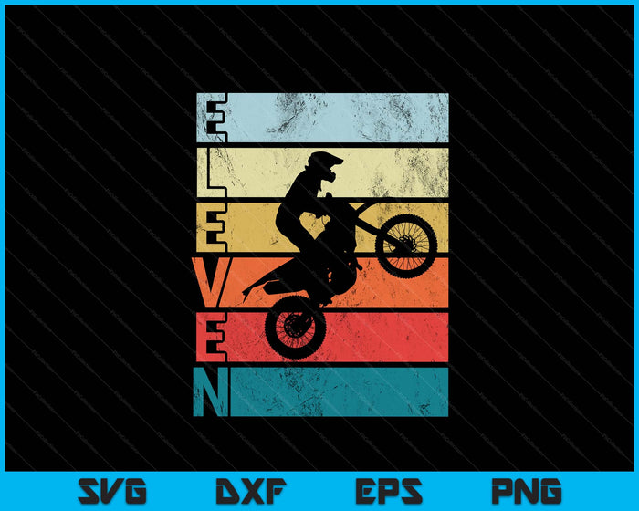 Motocross 11th Birthday Party MX Dirt Bike Birthday SVG PNG Digital Printable Files