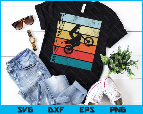 Motocross 12th Birthday Party MX Dirt Bike Birthday SVG PNG Digital Printable Files