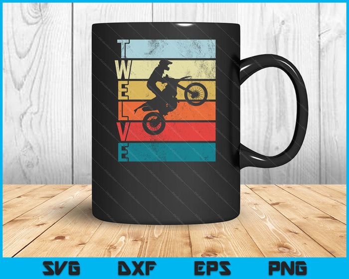Motocross 12th Birthday Party MX Dirt Bike Birthday SVG PNG Digital Printable Files