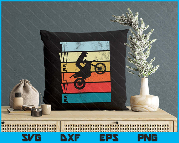 Motocross 12th Birthday Party MX Dirt Bike Birthday SVG PNG Digital Printable Files