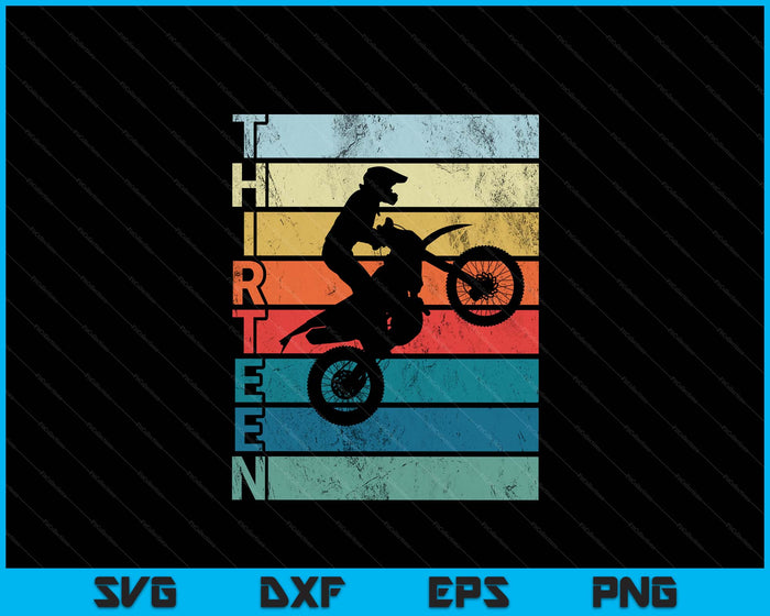 Motocross 13th Birthday Party MX Dirt Bike Birthday SVG PNG Digital Printable Files