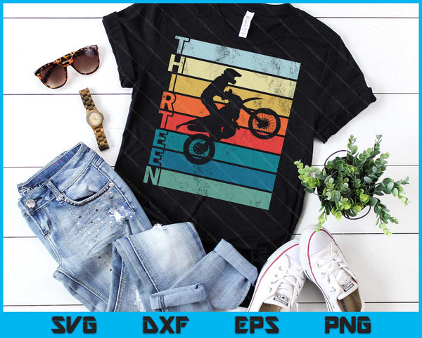 Motocross 13th Birthday Party MX Dirt Bike Birthday SVG PNG Digital Printable Files