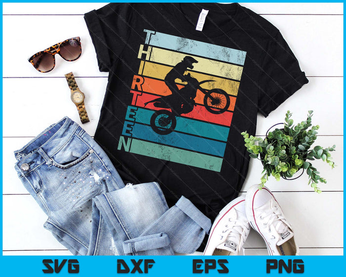 Motocross 13th Birthday Party MX Dirt Bike Birthday SVG PNG Digital Printable Files