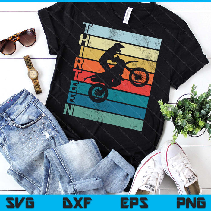 Motocross 13th Birthday Party MX Dirt Bike Birthday SVG PNG Digital Printable Files
