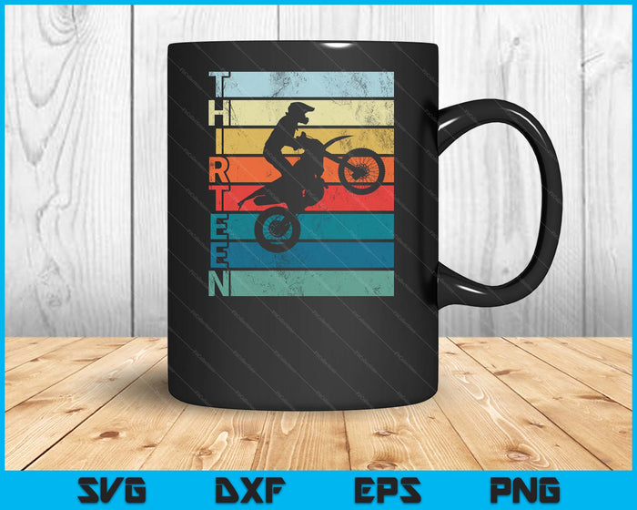 Motocross 13th Birthday Party MX Dirt Bike Birthday SVG PNG Digital Printable Files